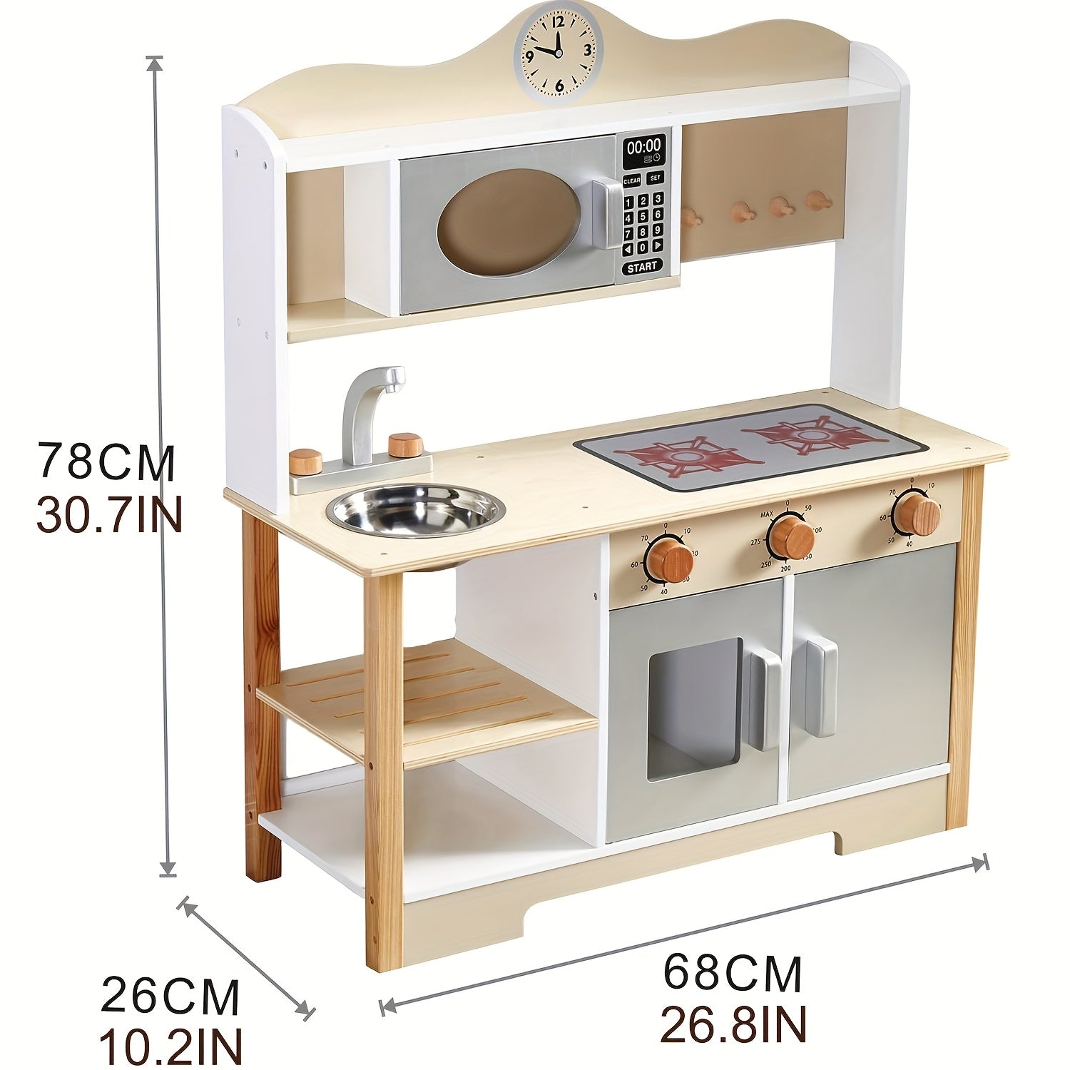 5-Compartment Kids Storage Rack | High-Quality Bookshelf and Toy Organizer, Funny Kitchen Shape, Ideal for Classroom, Kindergarten, Playroom, and Daycare - HILIROOM