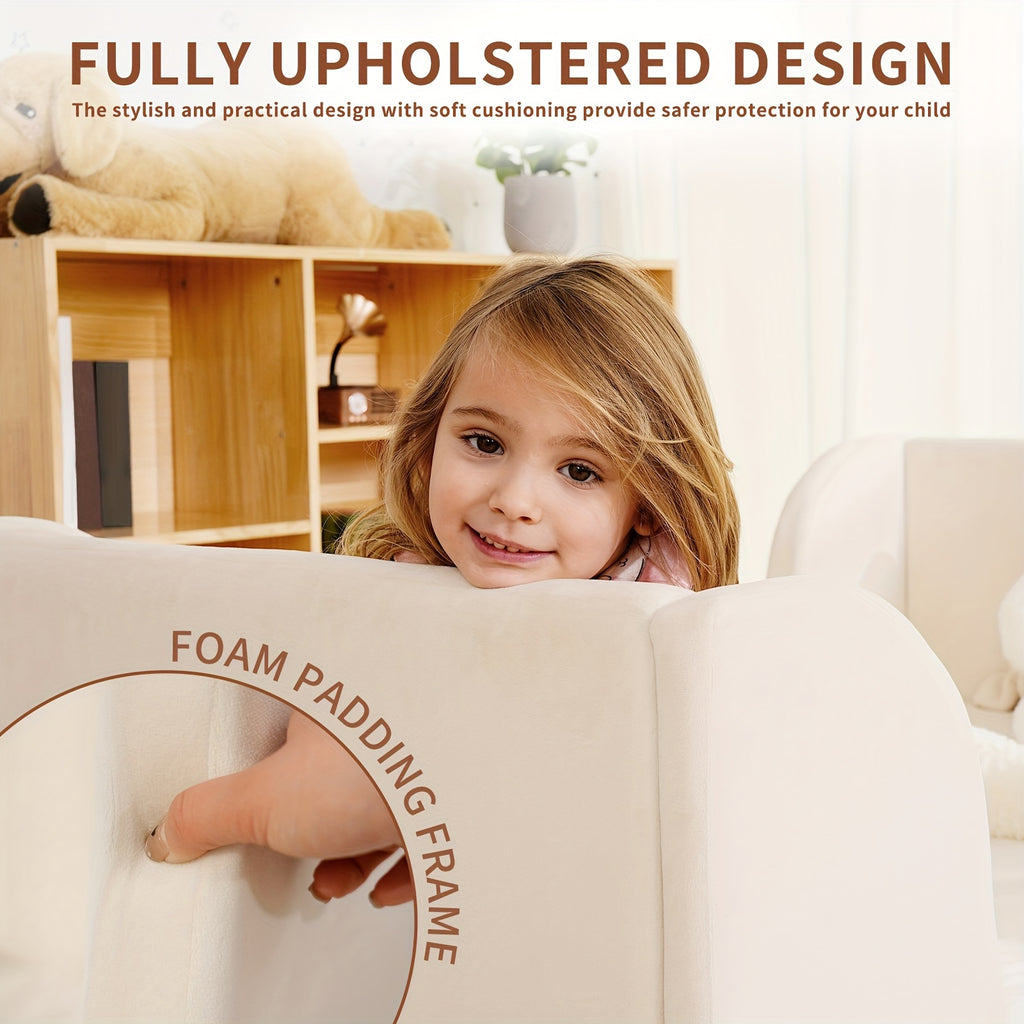 LILYPELLE Toddler Velvet Floor Bed, Child Bed For Kids With Extra Broad, Crib Size Toddler Bed, Velvet Bed Frame, Mat Is Not Included