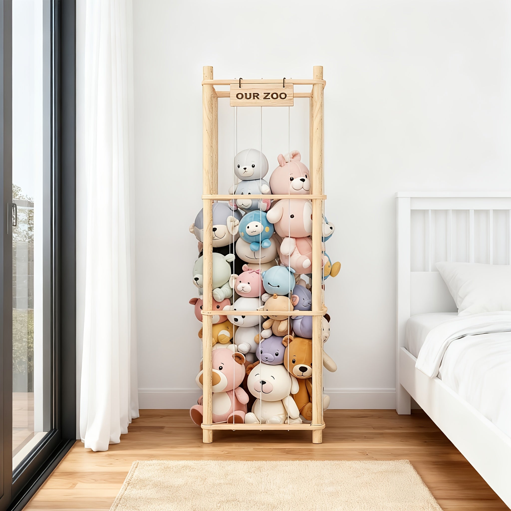 Large-capacity Doll Storage Rack, Wooden Storage Rack, Easy To Install, Space-saving, Simple And Beautiful, Suitable For Game Rooms, Bedrooms And Living Rooms