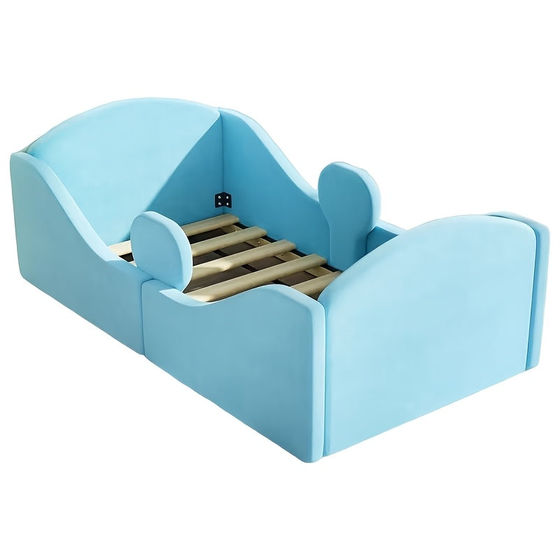 Toddler Floor Bed With Removable Safety Rails | Suitable For Both Boys And Girls, Standard Crib Size, Safety-Padded, Low Profile Design, Grey, Pink Colors, Design, Assembly Required, Unfinished Finish.