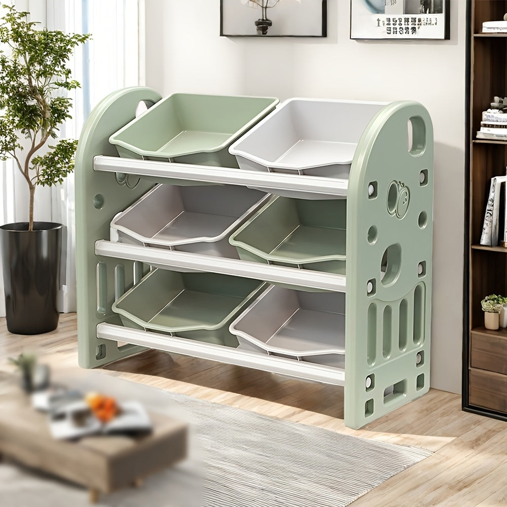 Storage Rack, Open Storage Box, Compartment Classification Storage Basket, Book And Clothing Organizing Box, Large Capacity Shelf Component Storage Cabinet, Multi-layer Classification, Used for Game Room, Bedroom, Living Room - Gray