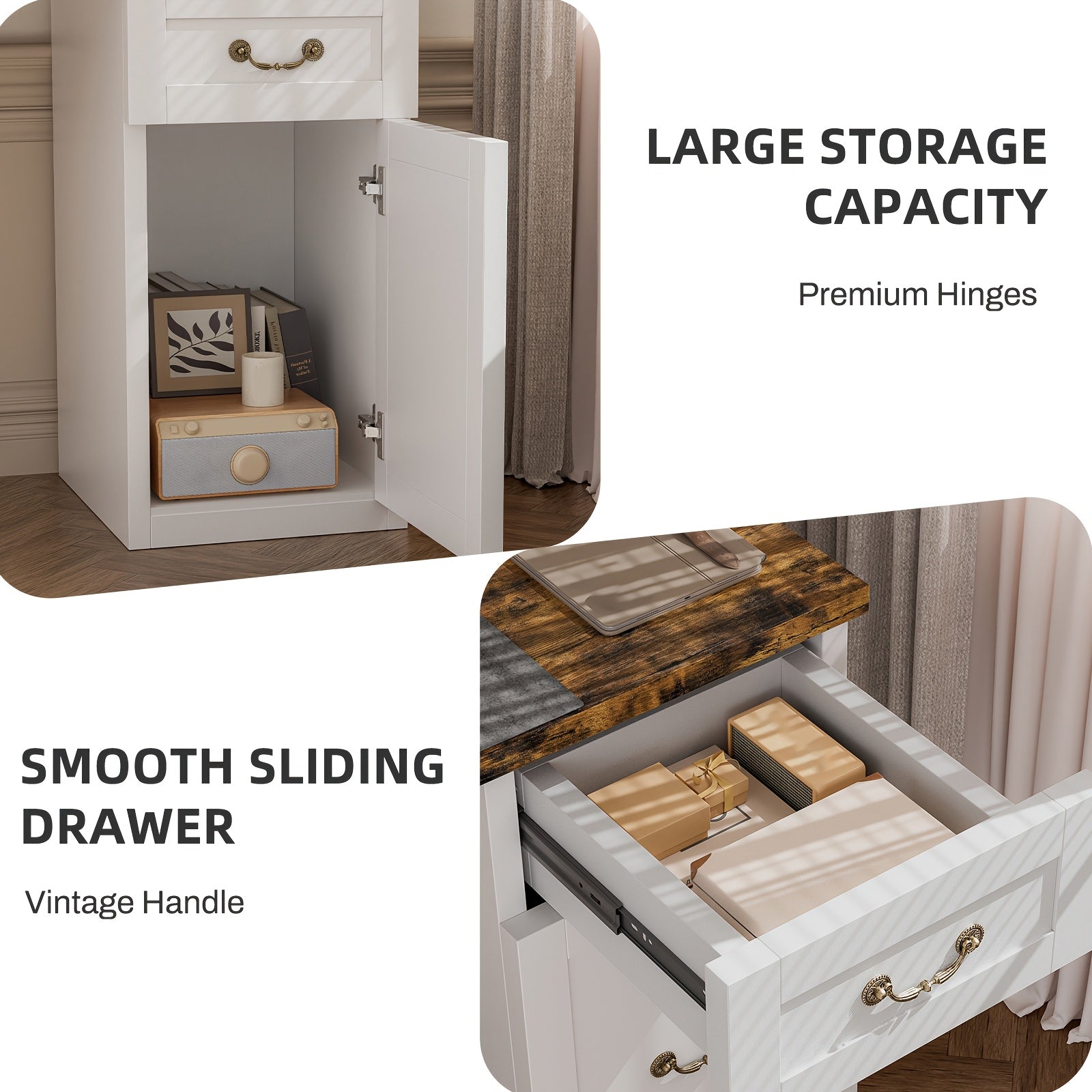 Computer Desk With Drawer And Cabinet | Home Office Desk With Storage, Modern Easy Laptop Desk Study Writing Table For Work, Small Spaces, Engineered Wood, P.H.Furn