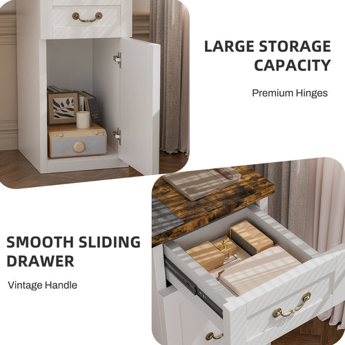 Computer Desk With Drawer And Cabinet | Home Office Desk With Storage, Modern Easy Laptop Desk Study Writing Table For Work, Small Spaces, Engineered Wood, P.H.Furn