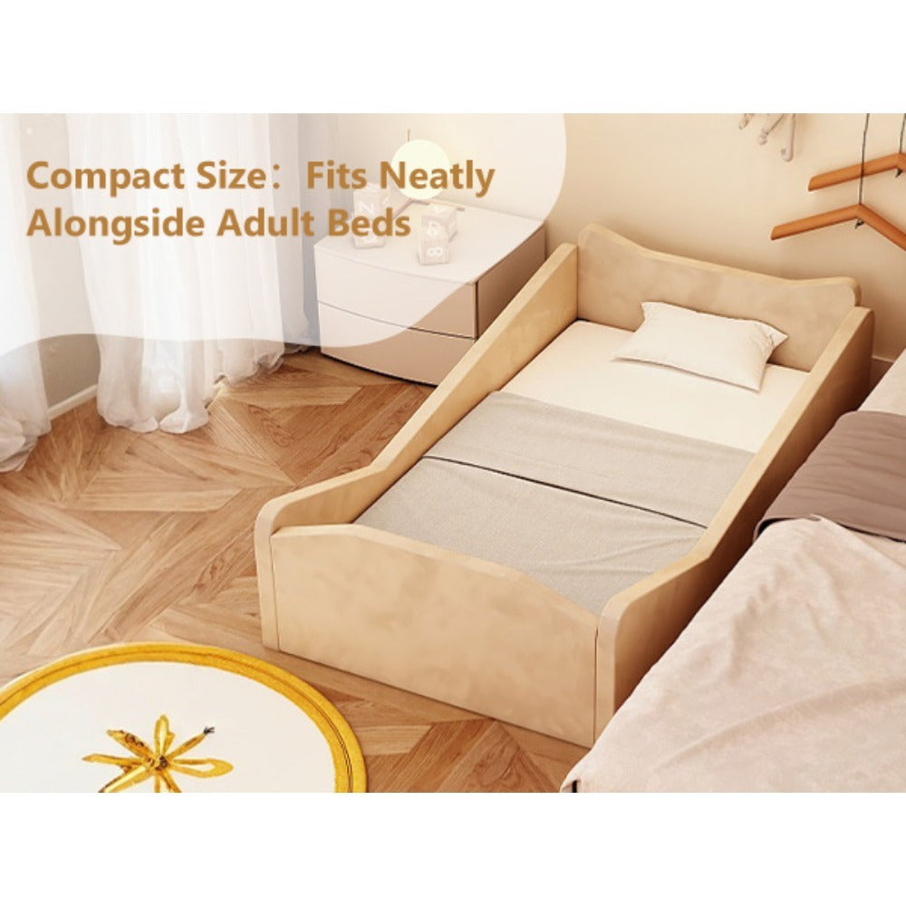 Toddler Bed, Toddler Floor Bed, Velvet Finish, Child Bed for Kids with Extra Safty Broad, Standard Crib Size Toddler Bed, Cute Style Toddler Beds, Kids Bedroom Furniture