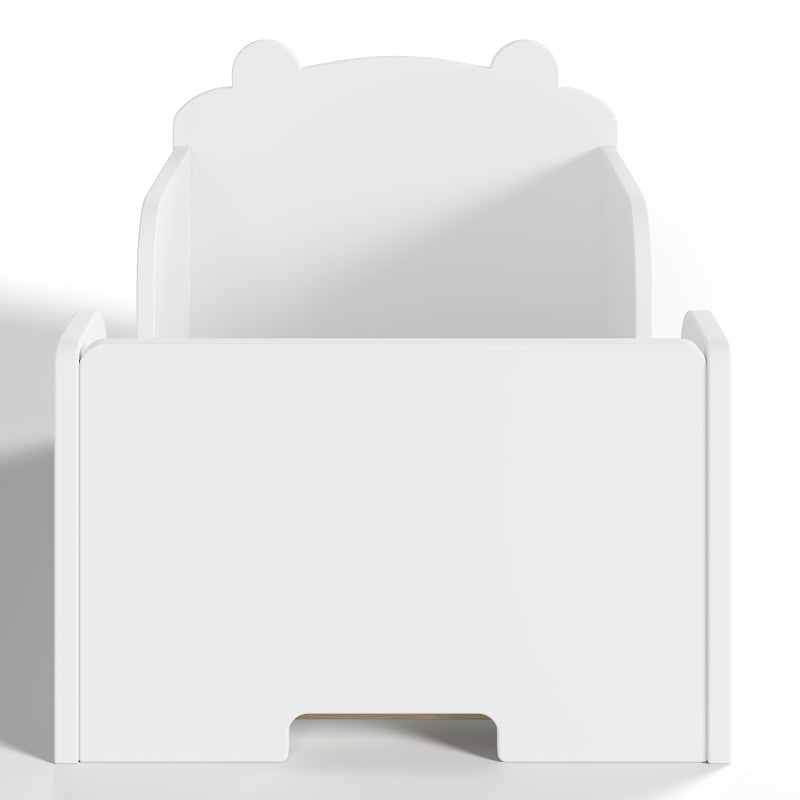 Toddler Floor Bed Frame Cot Bed for Boys and Girls Ages 3-6 Bear Shape Toddler Bed White