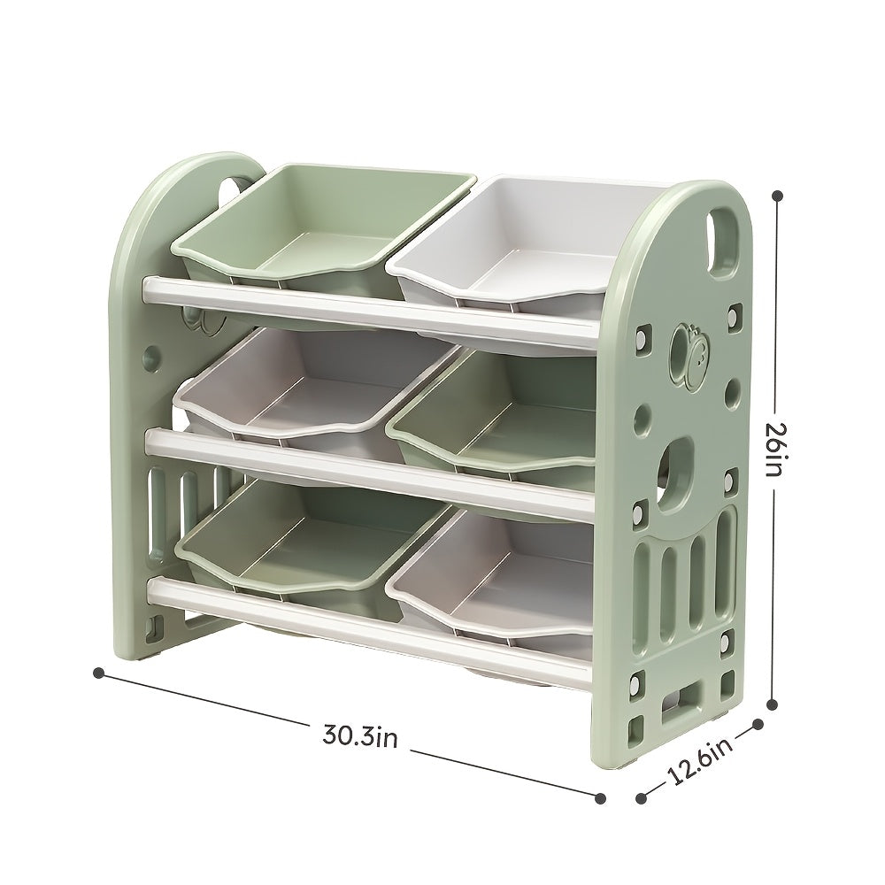 Storage Rack, Open Storage Box, Compartment Classification Storage Basket, Book And Clothing Organizing Box, Large Capacity Shelf Component Storage Cabinet, Multi-layer Classification, Used for Game Room, Bedroom, Living Room - Gray