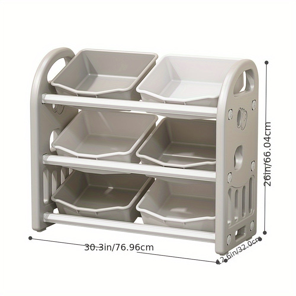 Storage Rack, Open Storage Box, Compartment Classification Storage Basket, Book And Clothing Organizing Box, Large Capacity Shelf Component Storage Cabinet, Multi-layer Classification, Used for Game Room, Bedroom, Living Room - Gray
