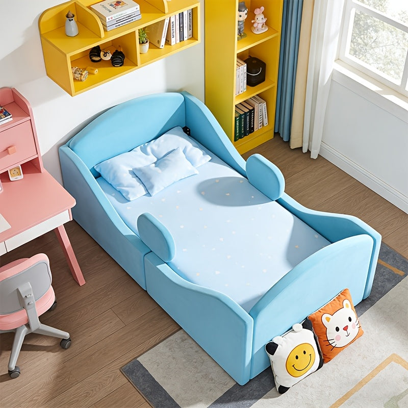 Toddler Floor Bed With Removable Safety Rails | Suitable For Both Boys And Girls, Standard Crib Size, Safety-Padded, Low Profile Design, Grey, Pink Colors, Design, Assembly Required, Unfinished Finish.