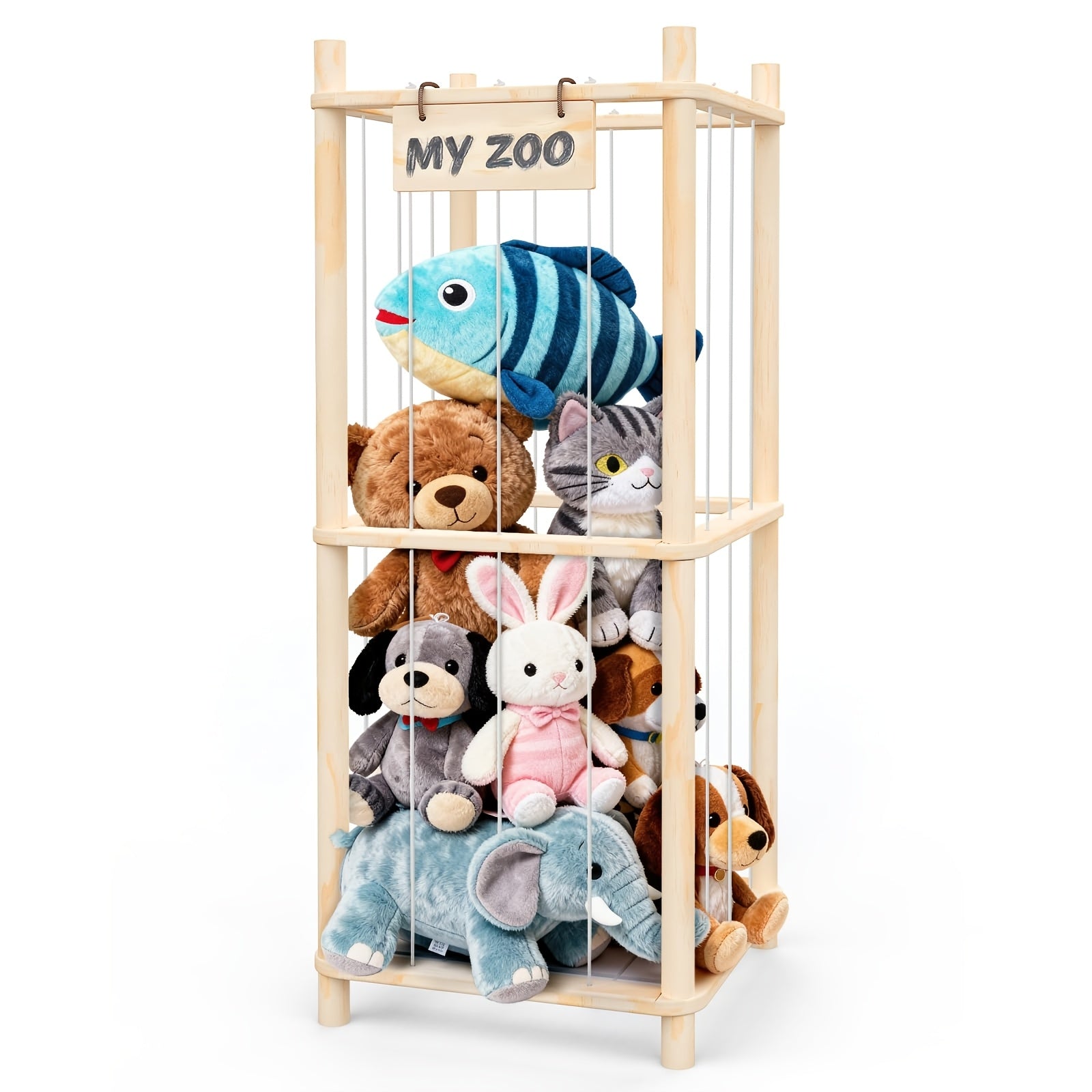 Large-capacity Doll Storage Rack, Wooden Storage Rack, Easy To Install, Space-saving, Simple And Beautiful, Suitable For Game Rooms, Bedrooms And Living Rooms