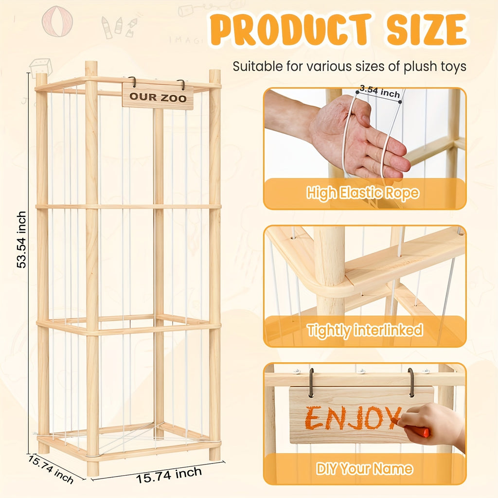 Large-capacity Doll Storage Rack, Wooden Storage Rack, Easy To Install, Space-saving, Simple And Beautiful, Suitable For Game Rooms, Bedrooms And Living Rooms