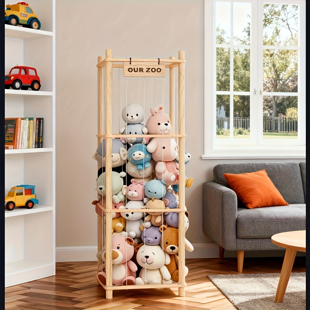 Large-capacity Doll Storage Rack, Wooden Storage Rack, Easy To Install, Space-saving, Simple And Beautiful, Suitable For Game Rooms, Bedrooms And Living Rooms