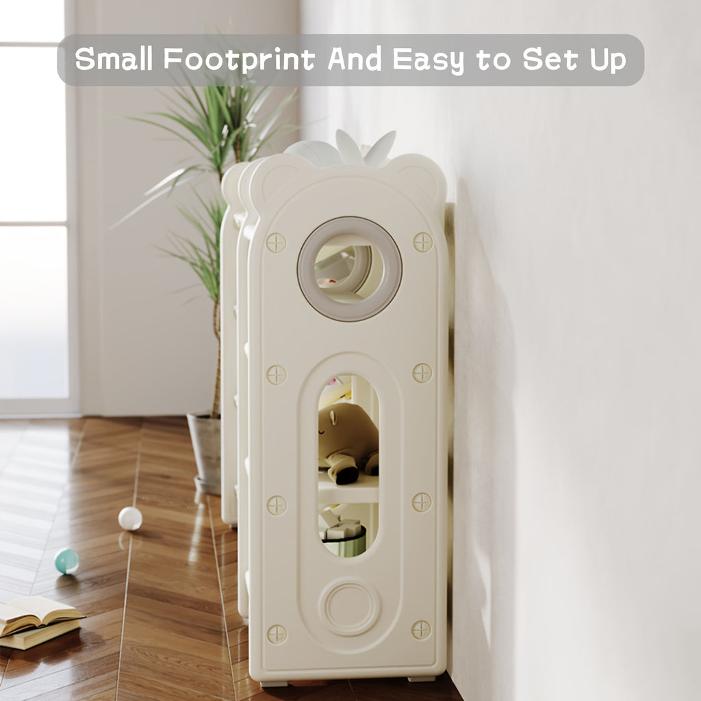 4-Tier Toy Storage Organizer - Kids Book Rack And Diapering Essentials Station With 12 Removable Plastic Bins- Sturdy Bookshelf For Boys And Girls, Holds Toys, Books, Diapers, Wipes, Milk Powder, Bottles, For Playroom, Daycare And Nursery