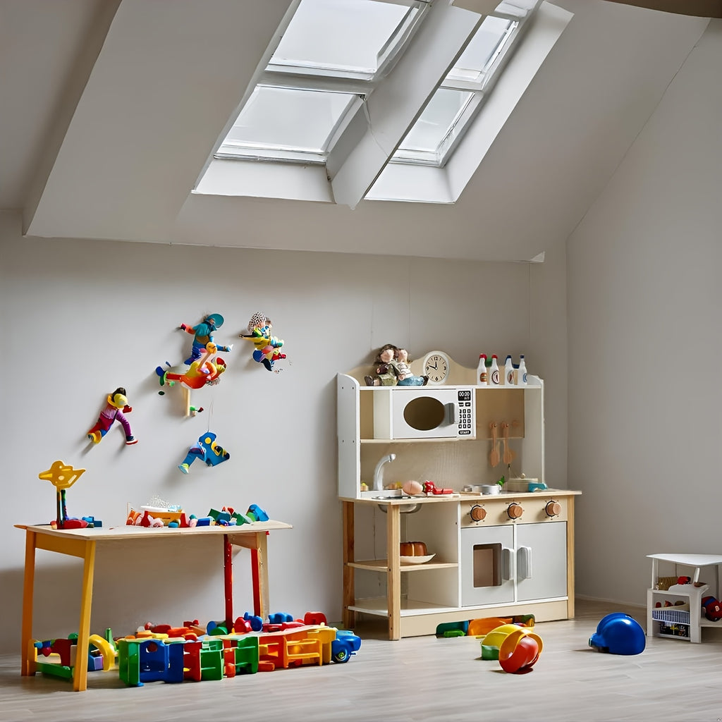 5-Compartment Kids Storage Rack | High-Quality Bookshelf and Toy Organizer, Funny Kitchen Shape, Ideal for Classroom, Kindergarten, Playroom, and Daycare - HILIROOM