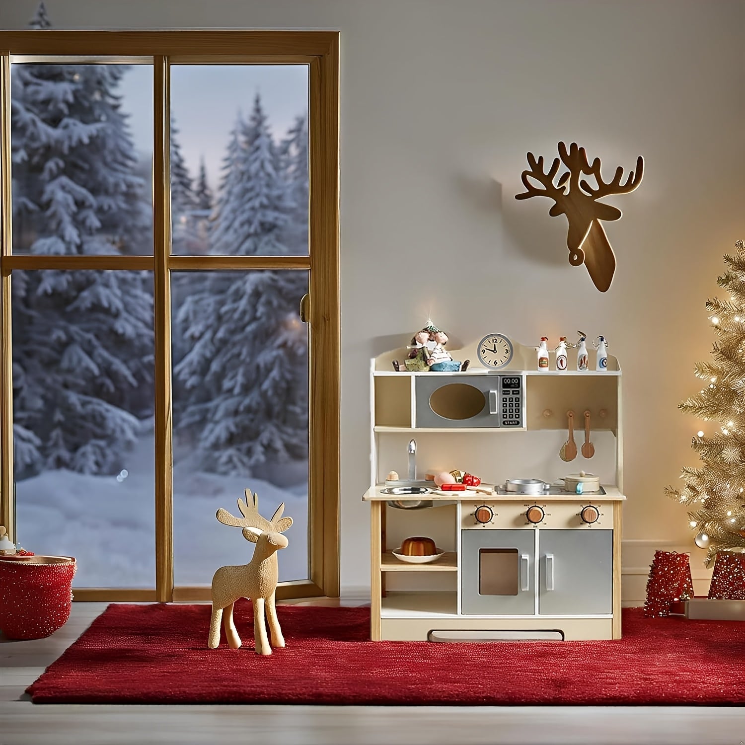 5-Compartment Kids Storage Rack | High-Quality Bookshelf and Toy Organizer, Funny Kitchen Shape, Ideal for Classroom, Kindergarten, Playroom, and Daycare - HILIROOM